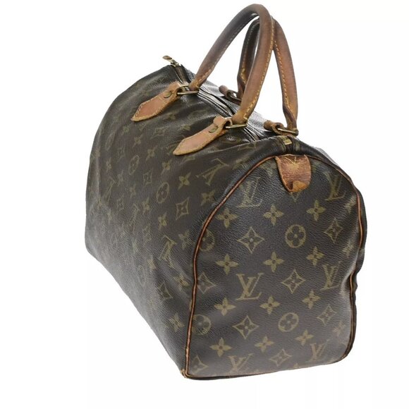 LOUIS VUITTON Speedy 30 Travel Hand Bag Monogram Leather Brown - Picture 12 of 16